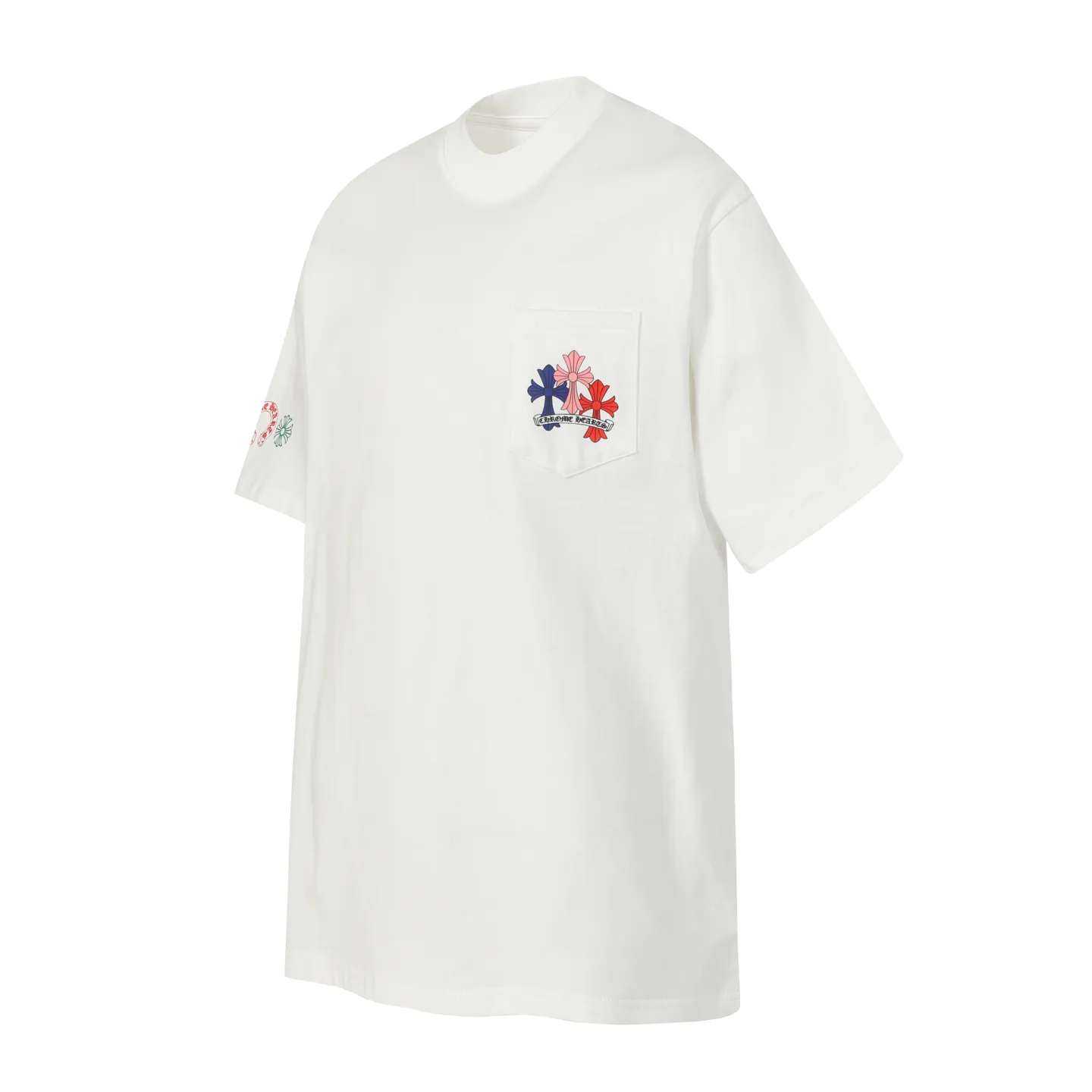 P160 -Chrome Hearts/Chrome Hearts 23ss color cross✝️Sanskrit letter printed short-sleeved T-shirt -High weight, high density and high quality. The wool is soft, delicate and skin-friendly. It feels soft and silky. It has excellent warmth and skin-friendly properties.